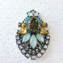 Art Deco Vintage Style Ebony Crystal Pendant Image 4