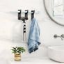 10-Pack Self Adhesive Hooks for Hanging: Heavy Duty Stick On (Hold 6KG), Sticky Hook for Wall, Door, Kitchen, Bathroom - Ideal for Coat, Towel, Clothes, Keys, Purse - Stainless Metal, Black Image 2