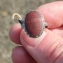 Mid Century Large Oval Cabochon Agate Sterling Silver Ring Image 4