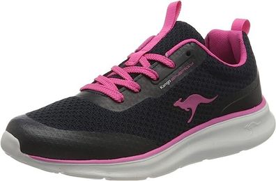 KangaROOS Women's KJ-Dyna Sneaker, Black Fandango Pink 4294, 3UK, 36 EU