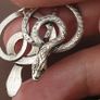 Vintage Snake Brass Earrings Long Dangle Statement Jewelry for Boho & Tribal Style Image 10