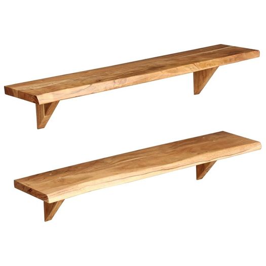 Wall Shelves 2 pcs 90x20x16 cm Solid Acacia Wood