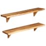 Wall Shelves 2 pcs 90x20x16 cm Solid Acacia Wood Image 2