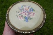 Vintage Jar with an Unusual, Hand-Embroidered Lid H-4,2"