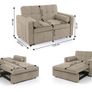 Small Beige Sofa Bed Only 118cm Wide Image 4