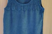 Embroidered dark blue vintage o.p.a. ladies top, never worn, size M.