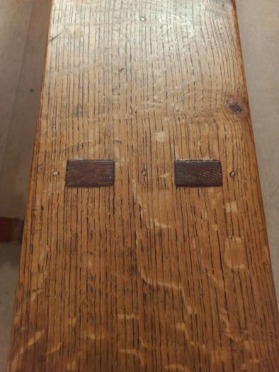 Antique 19th Century oak Monastery Table chunky well made solid with amazing patina comes with two large oak benches