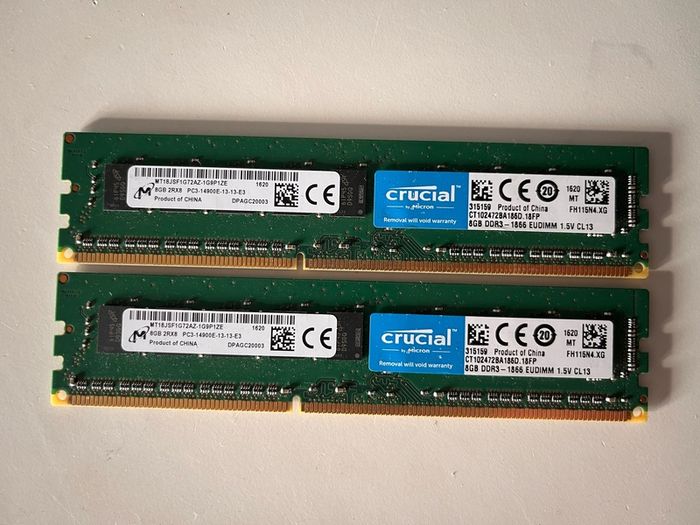 Crucial 16gb 2x8gb Ddr3 1866mhz ram Untested