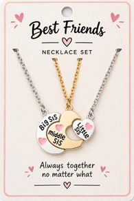 Best Friends Sister Necklace Set - New