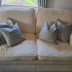 Silk Cushions- Gold Thread Sage Green (feather filled)