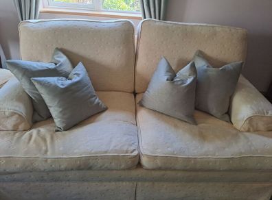 Silk Cushions- Gold Thread Sage Green (feather filled)