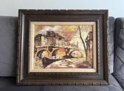 Original Oil Painting Of A Cityscape
