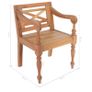 Batavia Chairs 2 pcs Light Brown Solid Mahogany Wood Image 7
