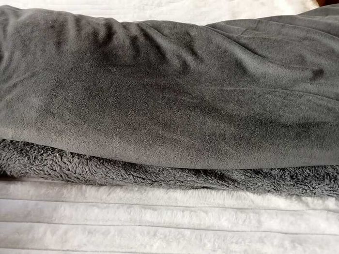 Large Charcoal Grey Soft Fleece & Teddy Sherpa Throw Blankets (Set of 2)