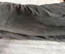 Large Charcoal Grey Soft Fleece & Teddy Sherpa Throw Blankets (Set of 2)