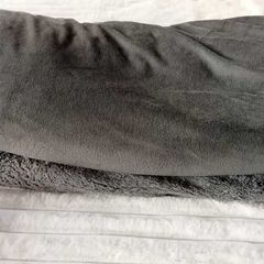 Large Charcoal Grey Soft Fleece & Teddy Sherpa Throw Blankets (Set of 2)