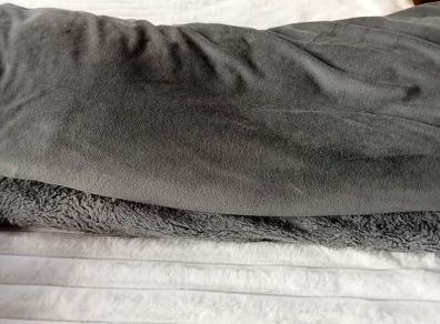 Large Charcoal Grey Soft Fleece & Teddy Sherpa Throw Blankets (Set of 2)