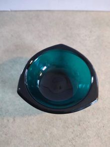 Rare find 1956 dark blue Bowl Candle holder, Salt, Ashtrays - Collectible Design Glass from Finland