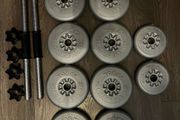 Dumbbells and york weight plates set