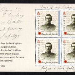 2014 Guernsey Stories from the Great War (I) 83p Pte Latimer Le Poidevin Commemorative Stamp Booklet Pane Mint Never Hinged (MNH).