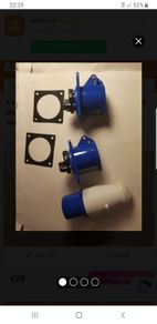 1 x.  16amp 16a blue site caravan connector socket plug male. And 2 x  female socket, suitable for  2.5 square cable