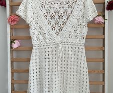 dress 100% cotton crochet cover up tunic