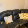 Black Leather Corner Sofa Image 2