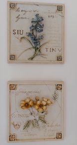 Vintage Pair of Ceramic Hand Painted 3-D Wall Plaques