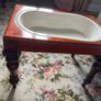 Victorian Mahogany table porcelain baby bath/bidet Image 6
