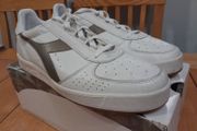 2010 Diadora B.Elite 1981. White/Gold. Rare Premium Kangaroo Leather Edition. UK 8.5. Rare. Terrace Wear. Football. Casuals. 70's/80's Retro. Collectable. Tennis Wear. Bjorn Borg. Original Box.