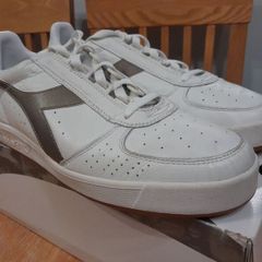 2010 Diadora B.Elite 1981. White/Gold. Rare Premium Kangaroo Leather Edition. UK 8.5. Rare. Terrace Wear. Football. Casuals. 70's/80's Retro. Collectable. Tennis Wear. Bjorn Borg. Original Box.