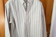 Uniqlo light yellow strip long sleeve shirt
