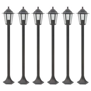 Garden Post Lights 6 pcs E27 110 cm Aluminium Bronze