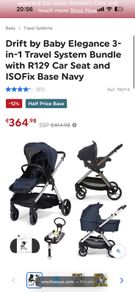 Baby elegance drift 3 in 1 travel system bundle