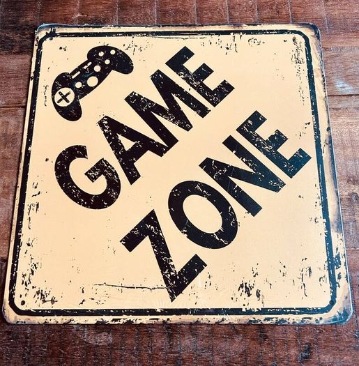Game Zone Metal Sign - Brand New