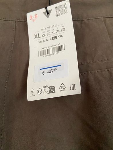 Fab Zara Dark Brown Barrel Trousers  Size XL UK 14
