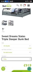 Triple bunk bed