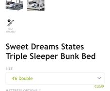 Triple bunk bed