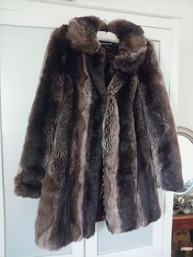 S Warehouse faux fur coat jacket