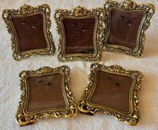 Set of 5 Vintage Ornate Gold Photo Frames