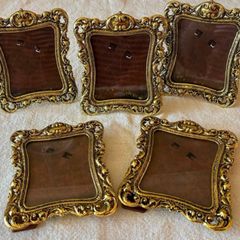 Set of 5 Vintage Ornate Gold Photo Frames