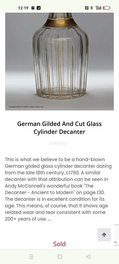 Early 19th Century Continental Liqueur Decanter