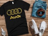 Audi Logo T-shirt Gold Glitter Logo Audi T-shirt Audi Shirt Glitter Audi T-shirt