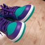 Nike Air Jordan 1 Mid Purple Turquoise Black Grape Sneakers Trainers 4UK/37.5EU/23.5cm Image 10