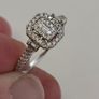 18ct White Gold Square Halo Cluster Diamond Engagement Ring Image 7