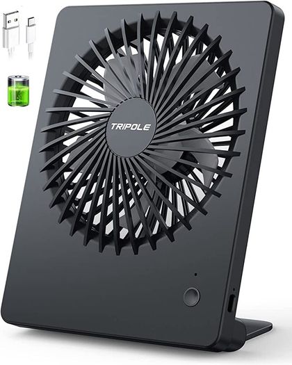 USB Desk Fan, 2000mAh Portable USB Fan 3 Speeds Rechargeable Mini Fan Battery Fan Last 4-16hrs, 180 Degree Adjustable Table Cooling Fan 30dB Silent Fan for Bedroom, Office, Library, Travel (FREE POSTAGE)