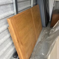 Large solid oak dining table and chairs