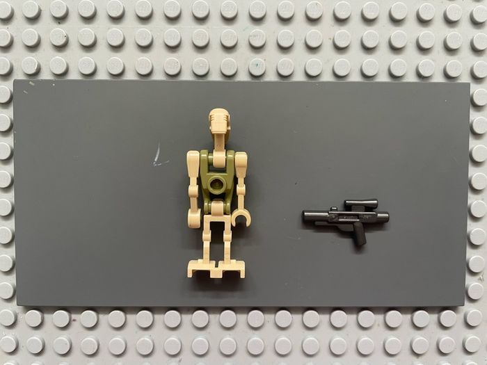lego Star Wars sw0996 Battle Droid minifigure- Tan, Olive Green Torso, Printed Head (Kashyyyk / AAT Driver Battle Droid)