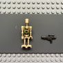lego Star Wars sw0996 Battle Droid minifigure- Tan, Olive Green Torso, Printed Head (Kashyyyk / AAT Driver Battle Droid) Image 2