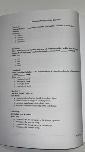 EMT/Paramedic MCQ book
